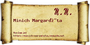 Minich Margaréta névjegykártya